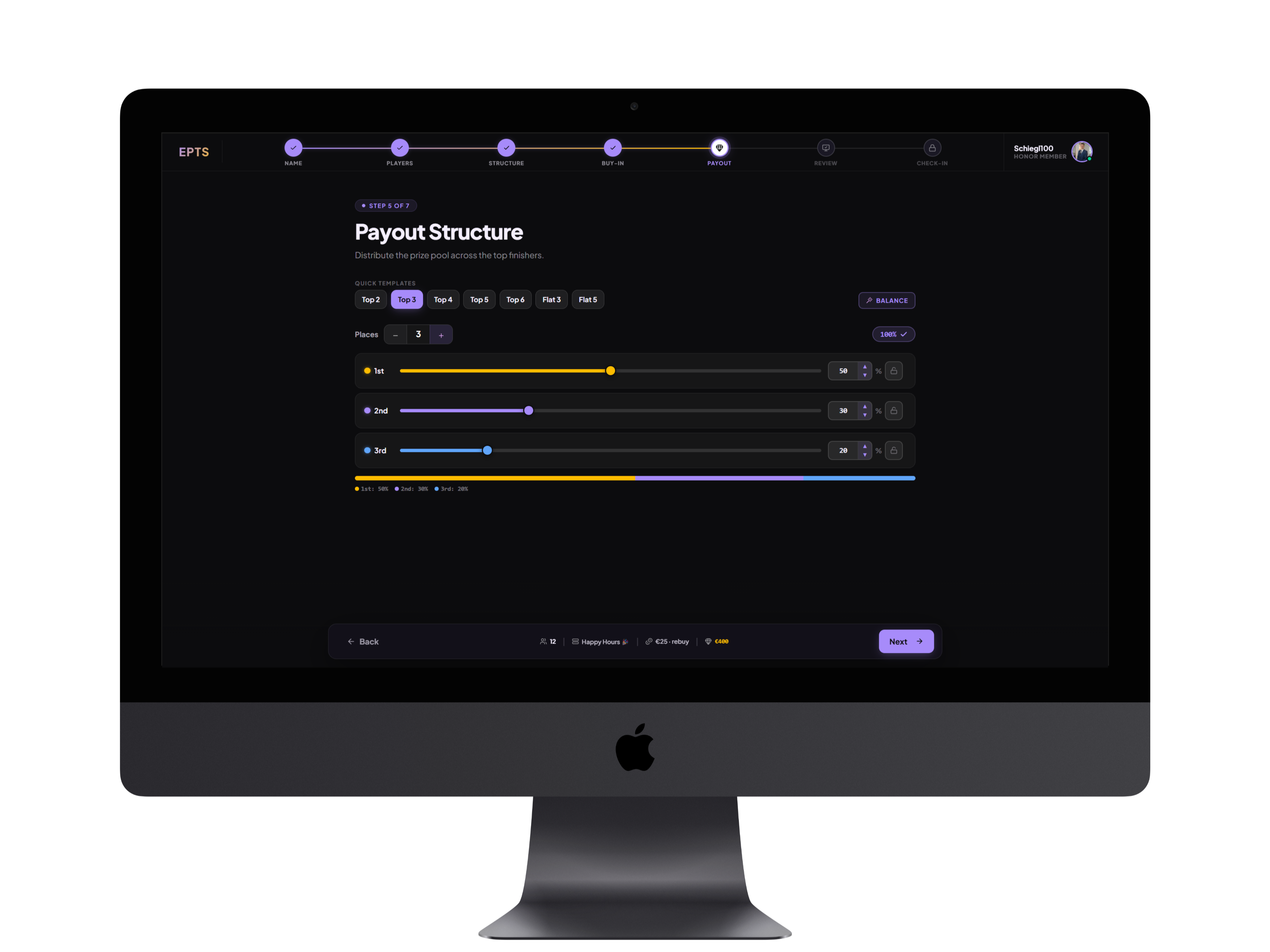 EPTS: Payout editor